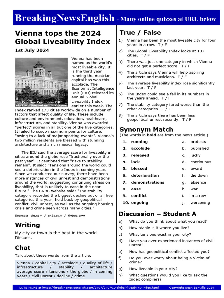 Global Liveability Index M | PDF | Quality Of Life | Politics