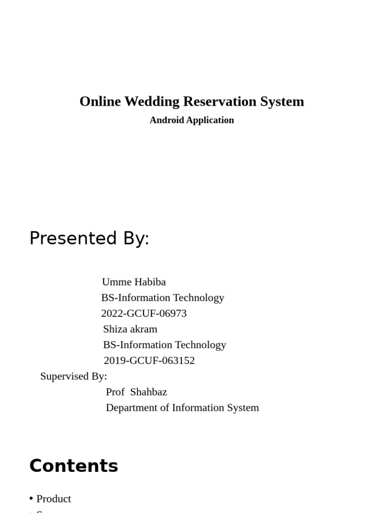 Online wedding reservation system pdf