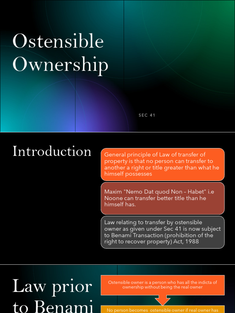 Ostensible Owner | PDF