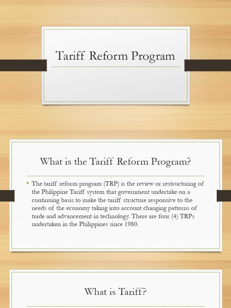 Tariff Reform Program | PDF