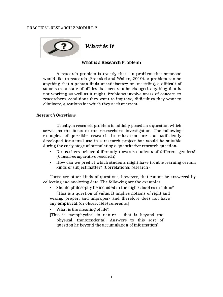 Practical Research 2 Notes Mod 2 | PDF