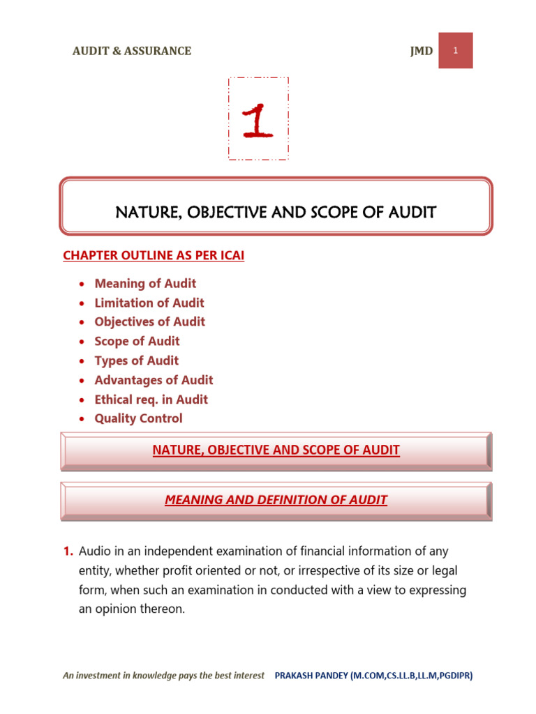 Understanding Audit: Objectives & Scope | PDF | Audit | Financial Statement