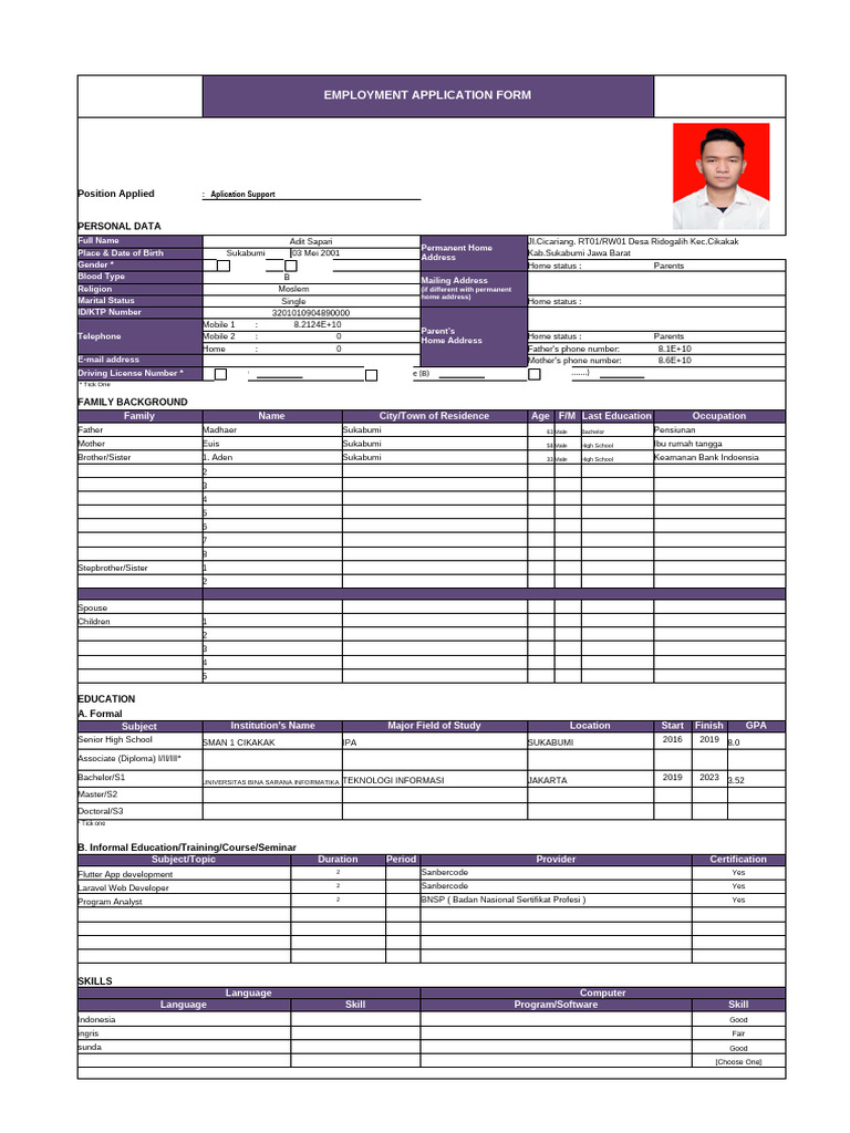 Application Form Kimus Pdf