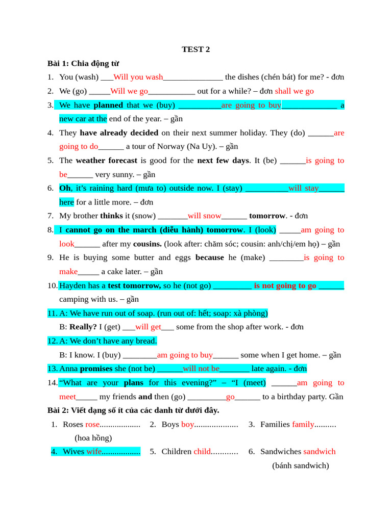 TEST 2 Key | PDF