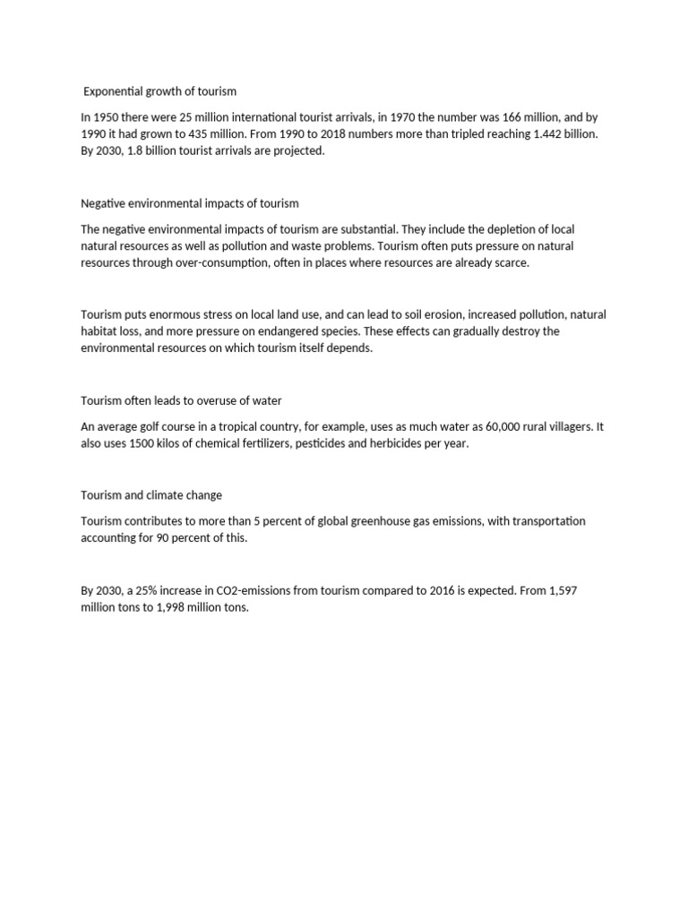 Negative of Tourism | PDF