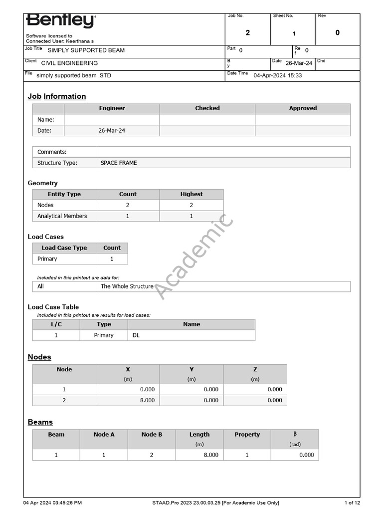 Simply Supported Beam Report | PDF