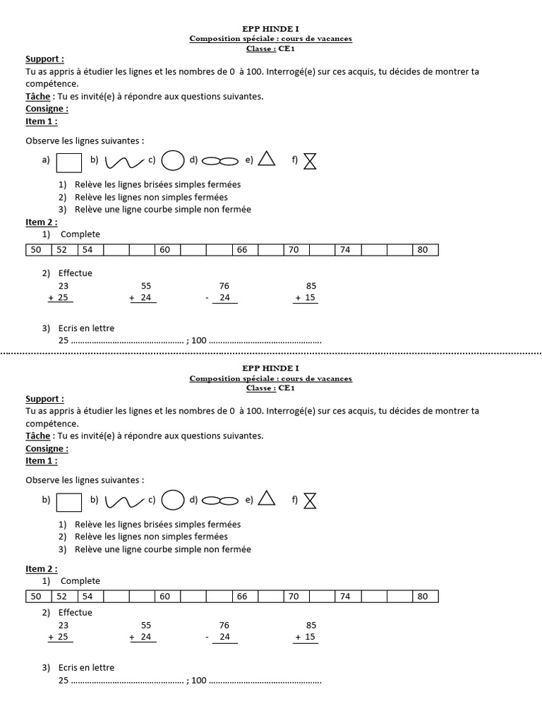 Maths CE1 | PDF