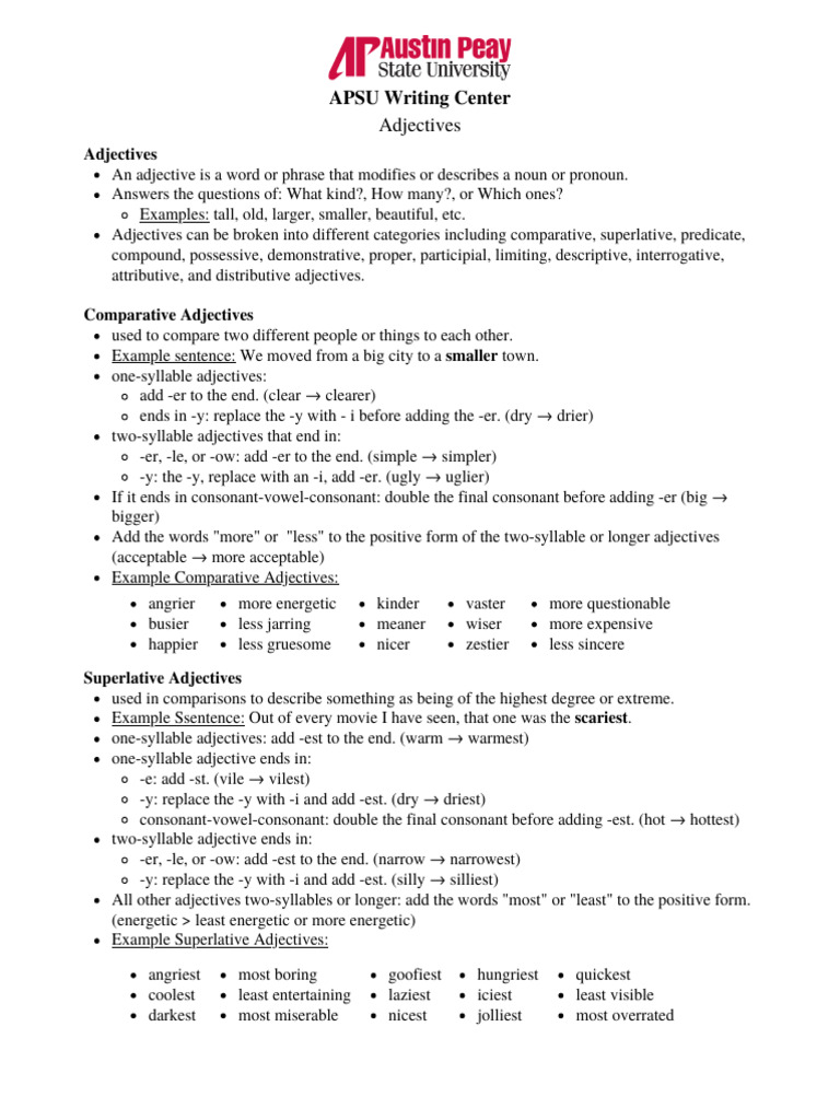 Adjectives | PDF