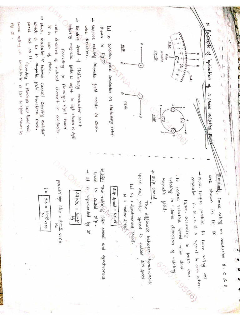 Principle of Operation of 3 Phase Induction Motor | PDF