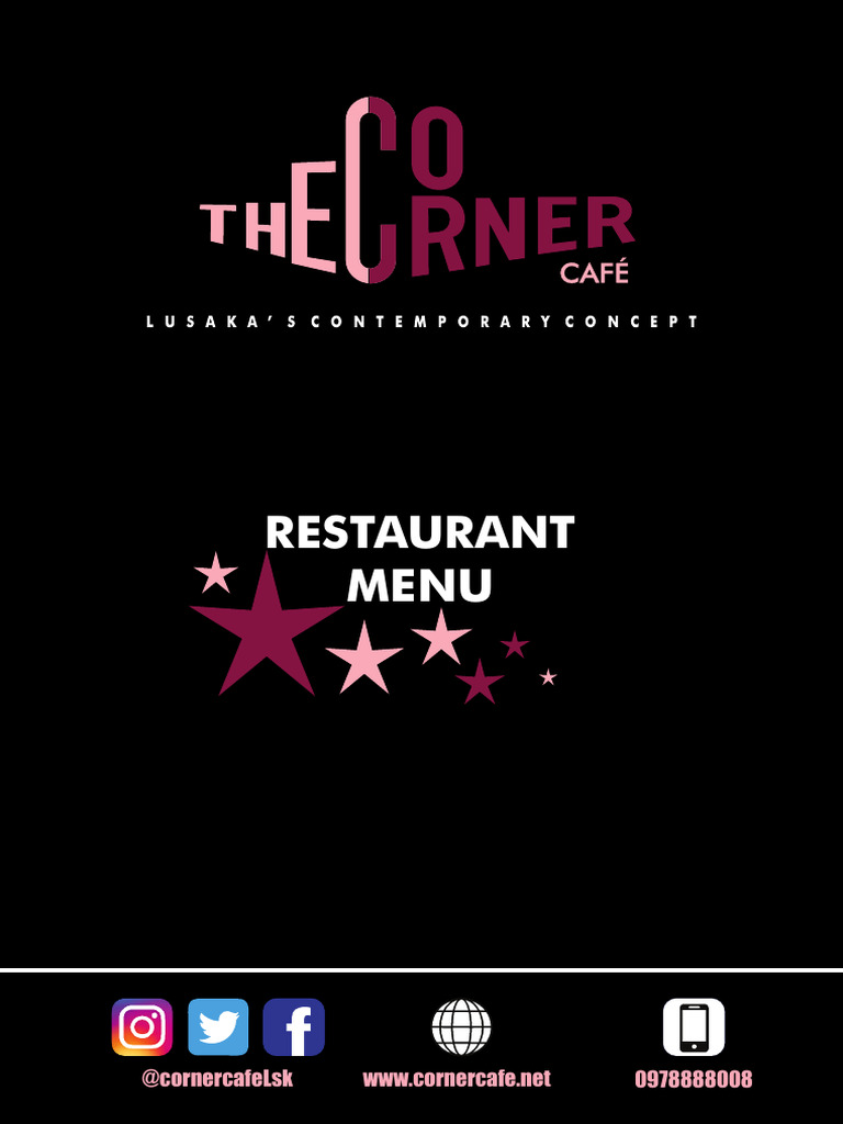 Corner cafe menu 2024 qr code pdf