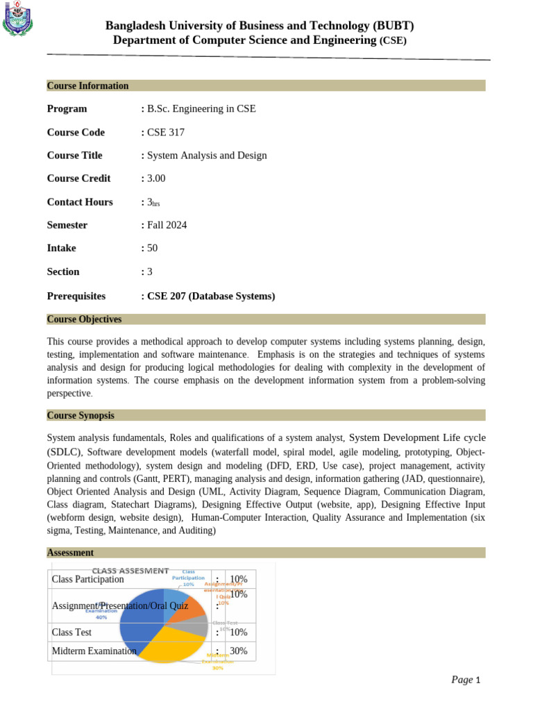 CSE 317 System Analysis and Design | PDF