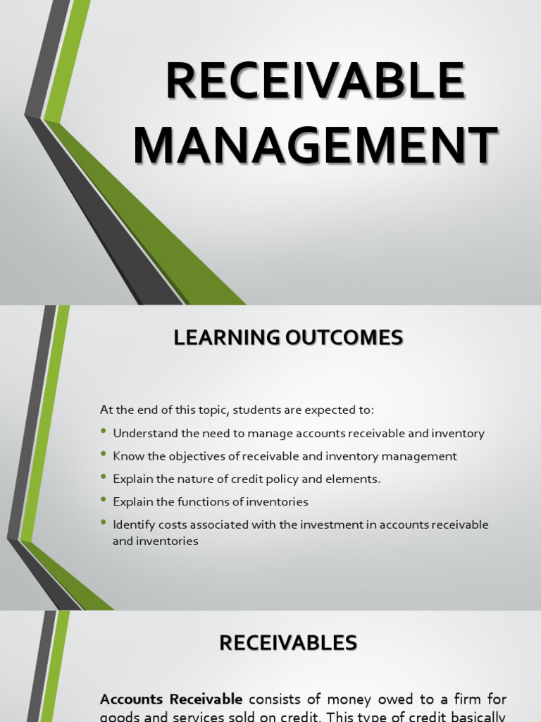 FM 5 - Receivable-and-Inventory-Management | PDF | Inventory | Business