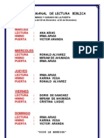 Orden Semanal de Lectura Biblica