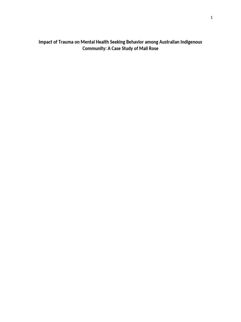 Case Study Pdf Indigenous Australians Mental Health