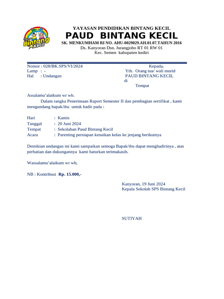 Undangan Bintang Kecil Pdf