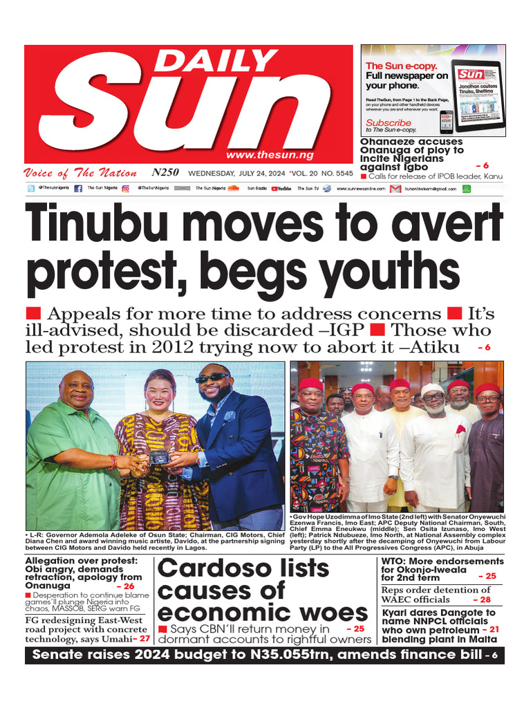 July 24 2024 Wednesday Dailysun Pdf