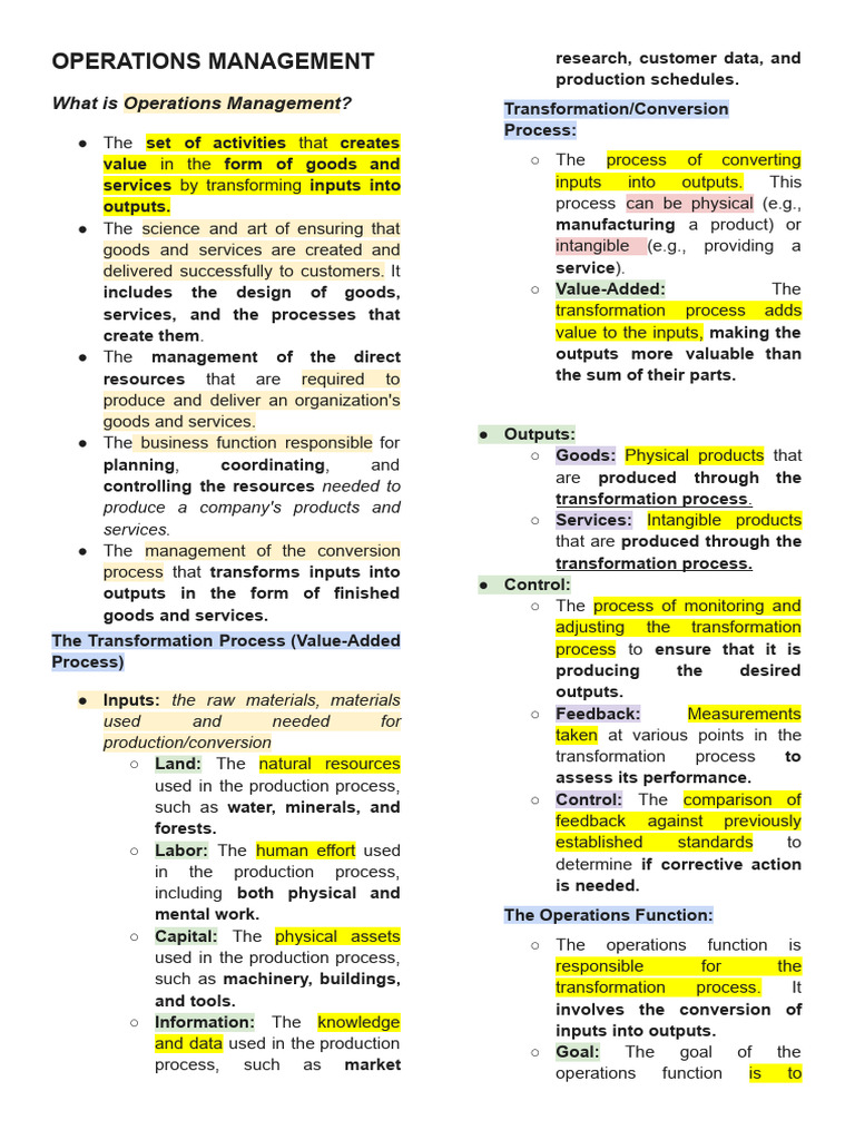 Understanding Operations Management | PDF | Forecasting | Competitive ...