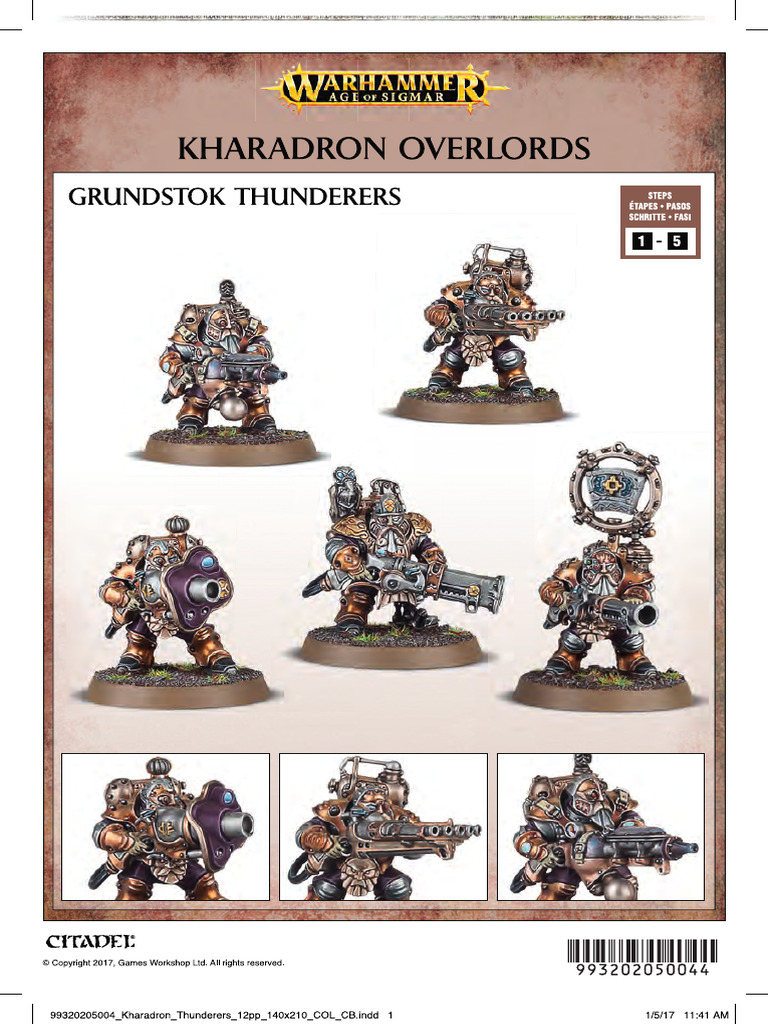 5x Grundstok Thunderers – Warhammer AOS, Kharadron Overlords, Occasion