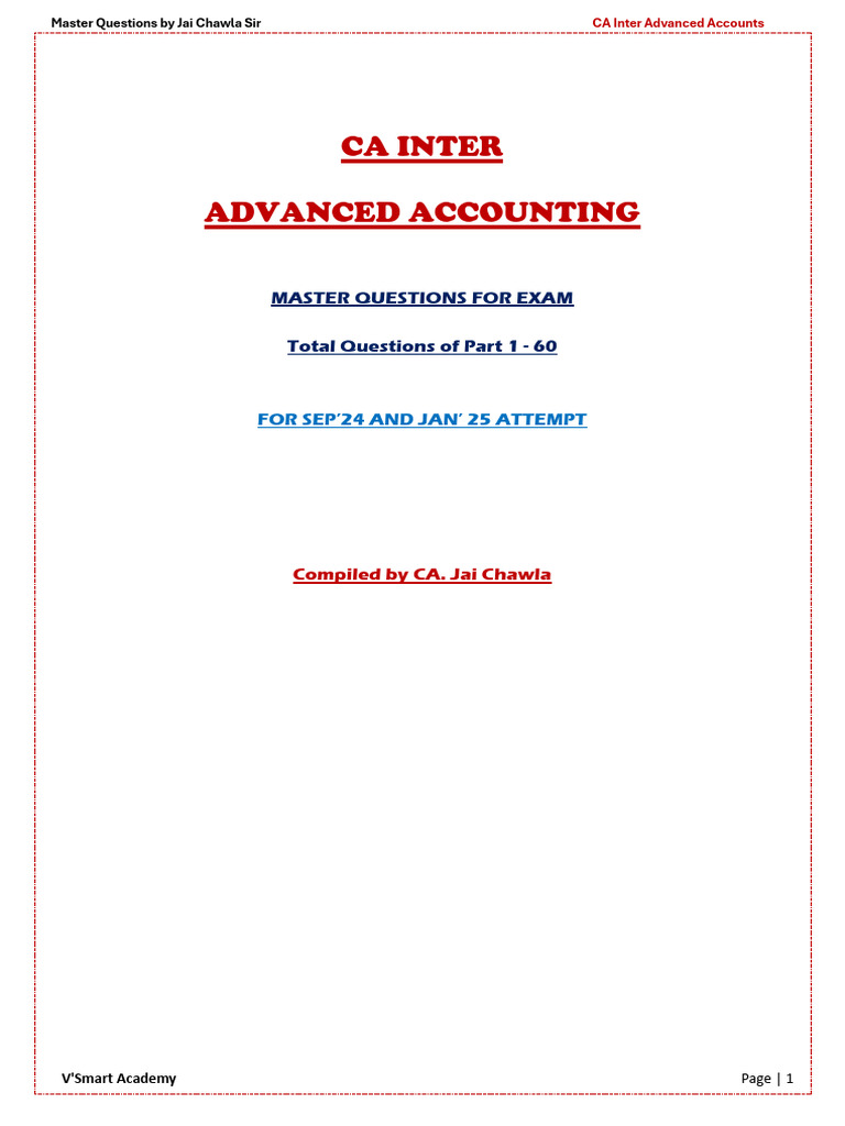 Must Do Questions - Part 1 | PDF