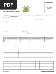 Personal Record Form