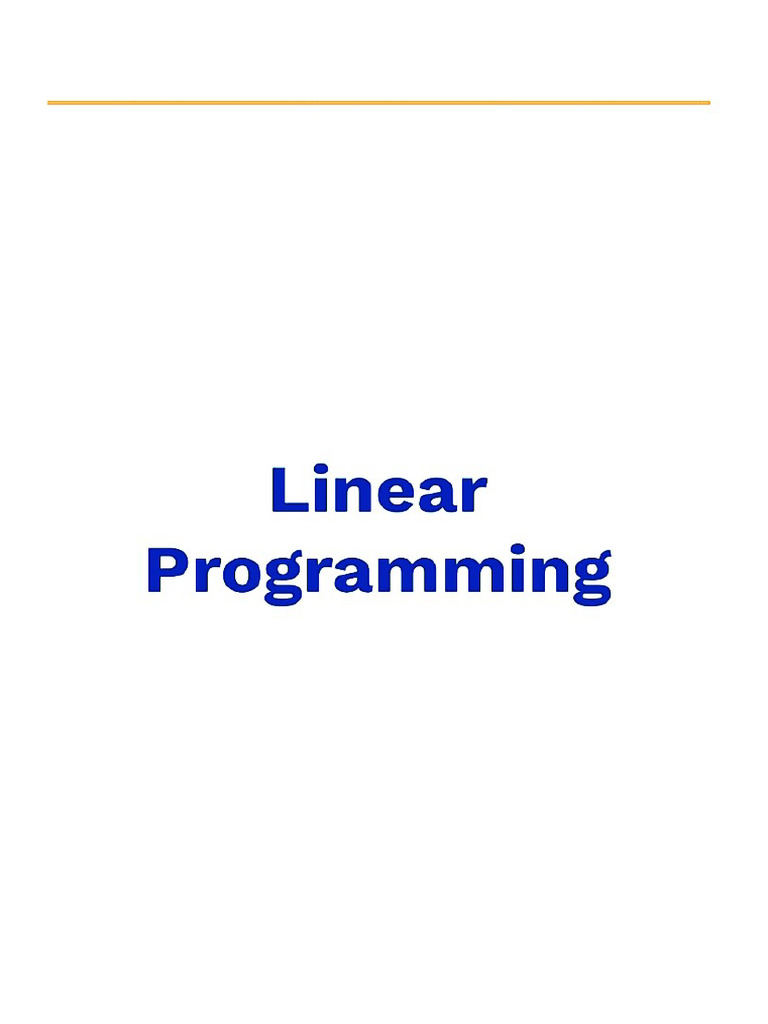 Linear Programming | PDF