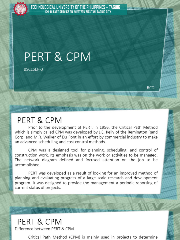 Week 8 PERT & CPM | PDF