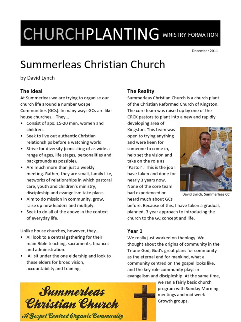 Gospel Communities in Church Planting | PDF | Church Planting | Elder ...