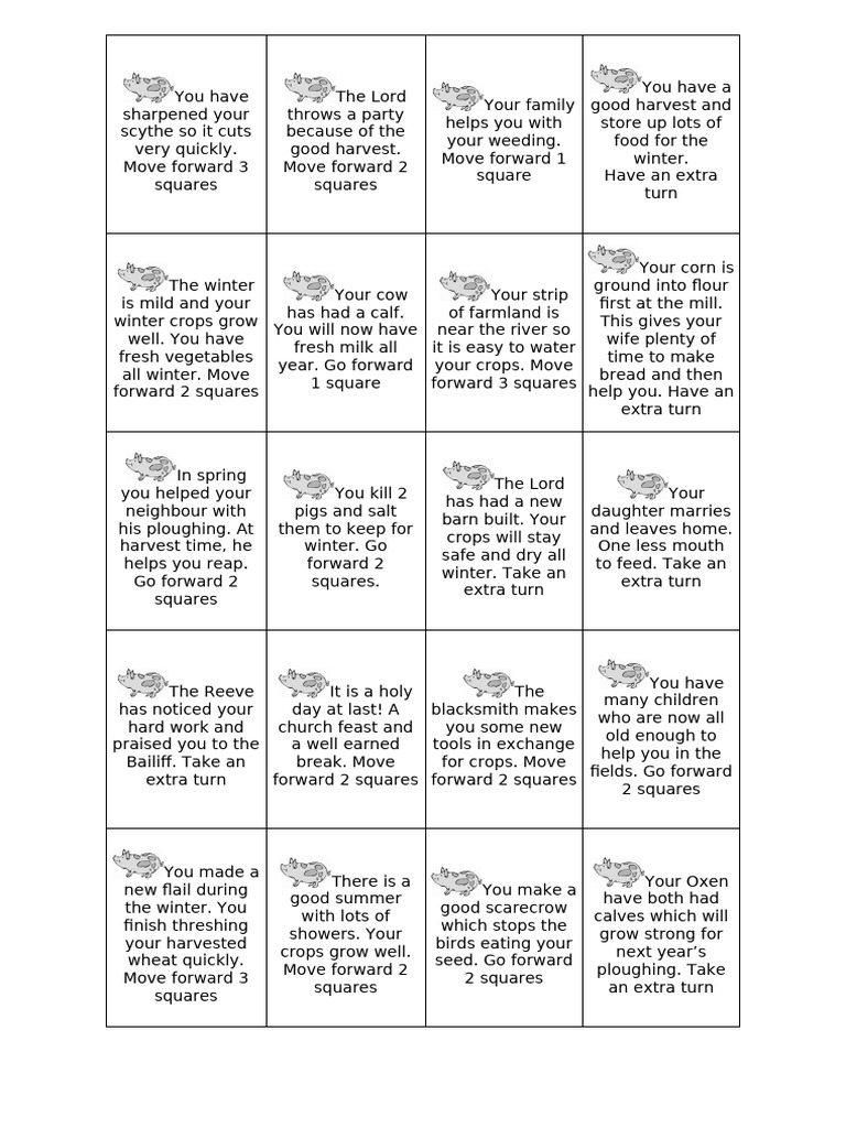 Peasants life game pdf