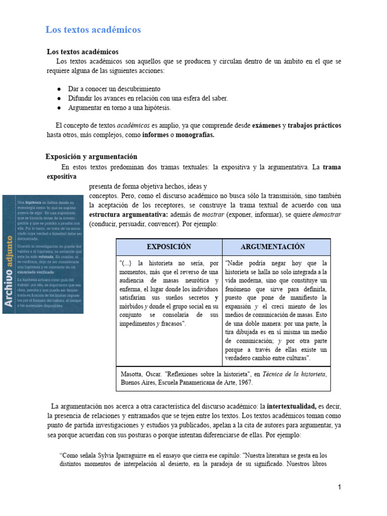 Los Textos Académicos | PDF