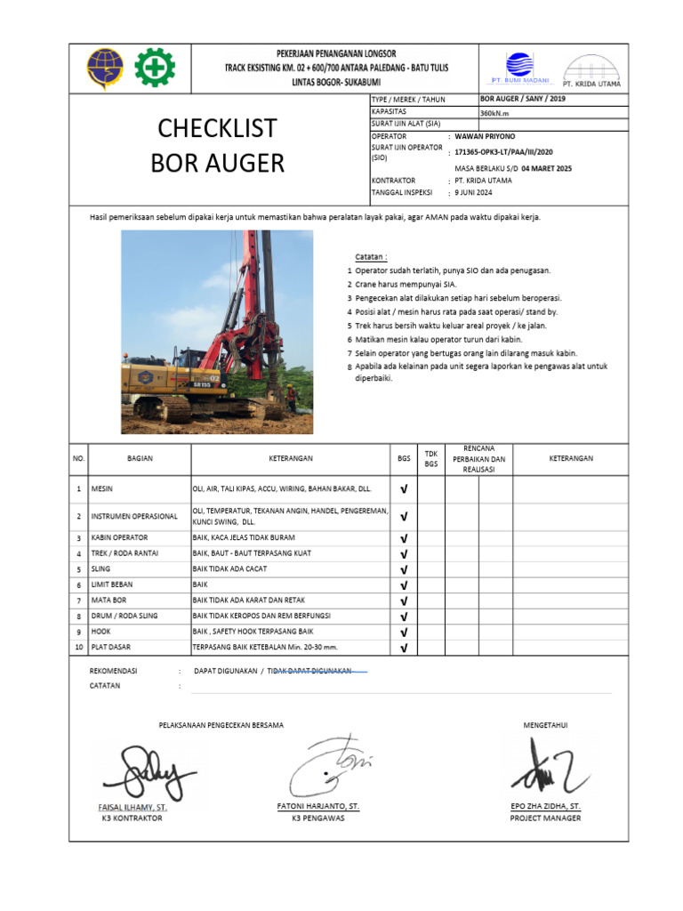 Inspeksi Bor Auger | PDF