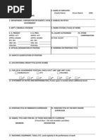 Position Descrition Form Blank