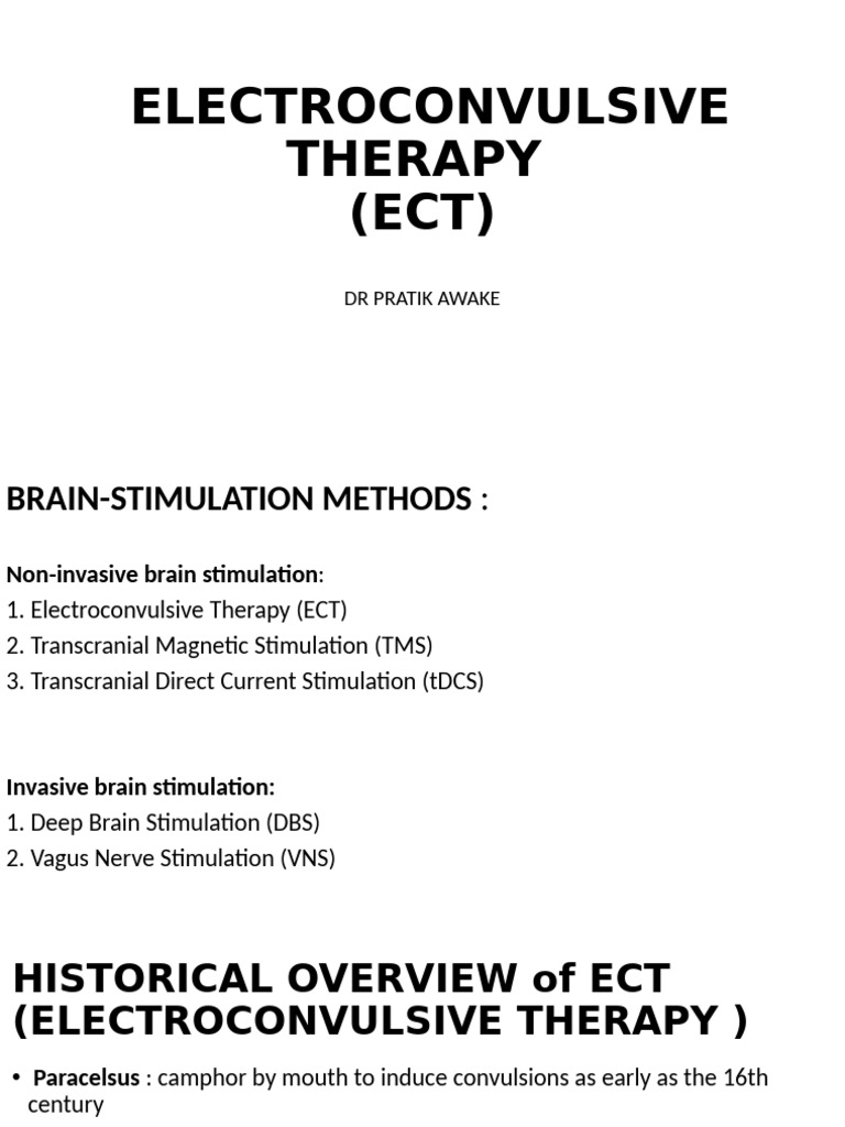 Electroconvulsive: Therapy (ECT) | PDF