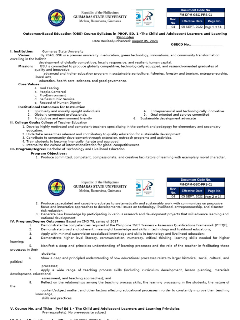 The Child And Adolescent Learners And Learning Principles Pdf