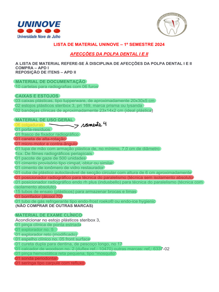 Lista de Material APD 2024 - 240221 - 152747 | PDF