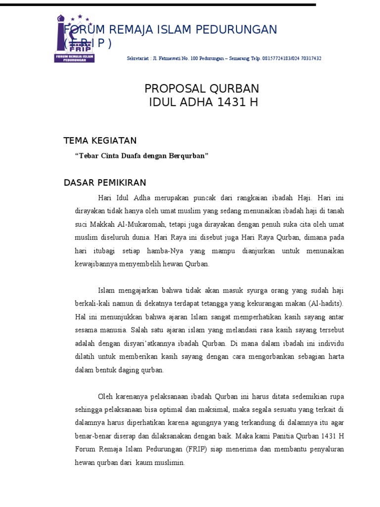 Proposal Daging Qurban