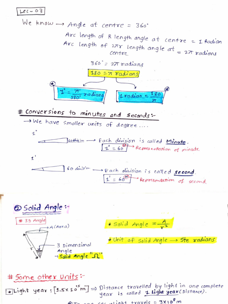 Physics CH 01 Units and Measurement Lec 03 | PDF