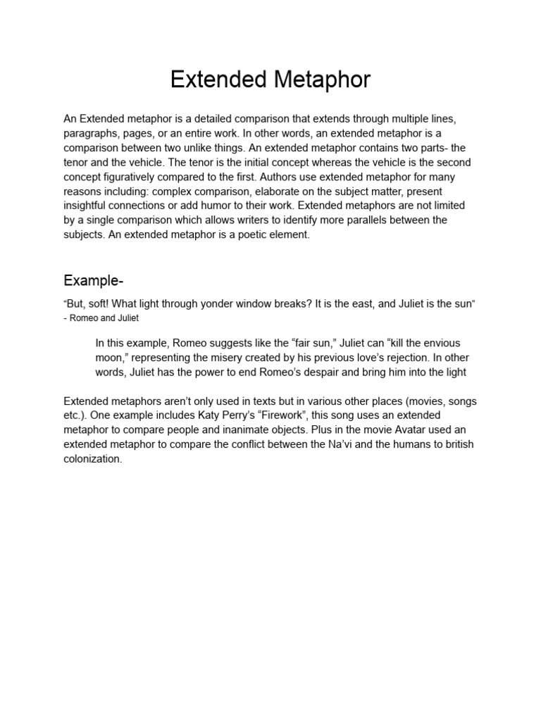 Extended metaphor pdf