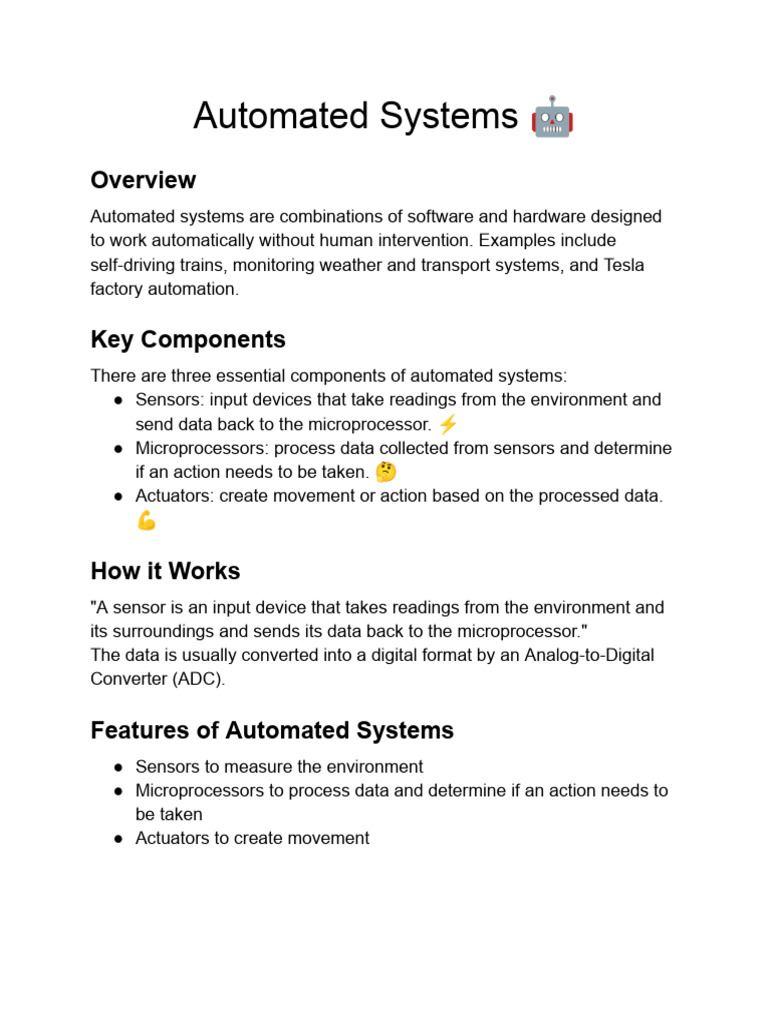 Automated Systems Pdf