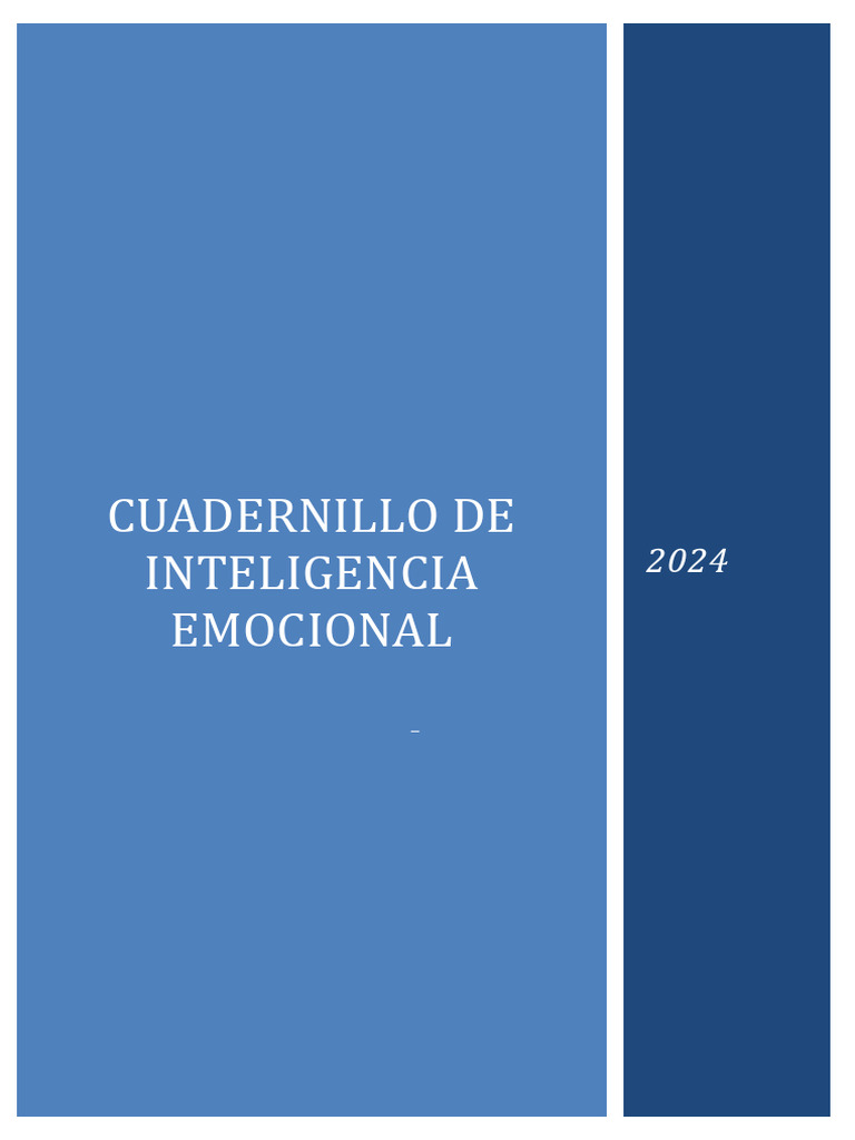 Cuadernillo de Inteligencia Emocional 2024 | PDF | Adultos | Salud y ...