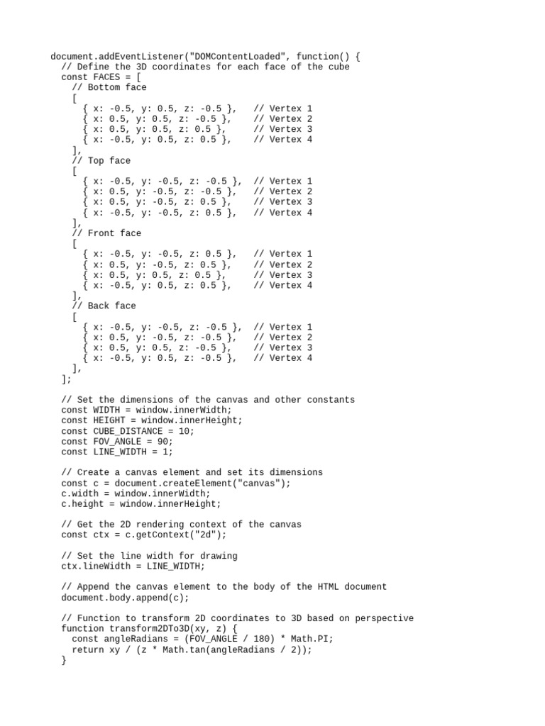 3dcube Wityh Math Js File | PDF