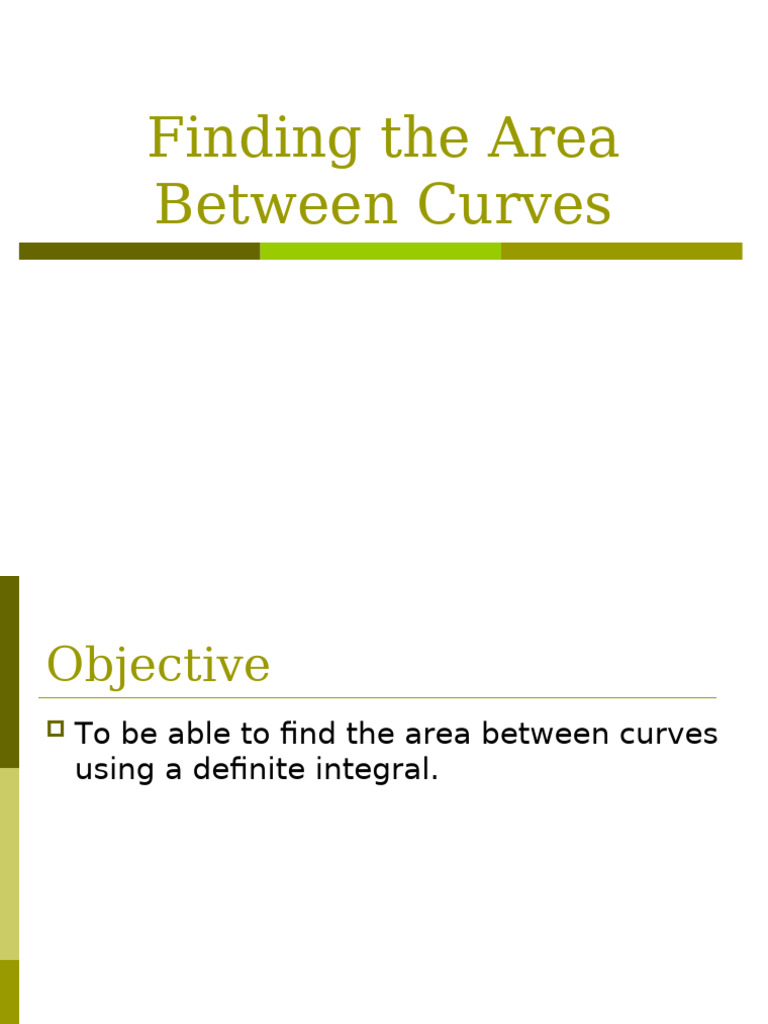 Area between curves pdf