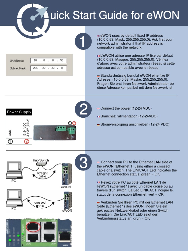 Quick Start Ewon 2005cd Email v10 | PDF | Architecture de réseau ...