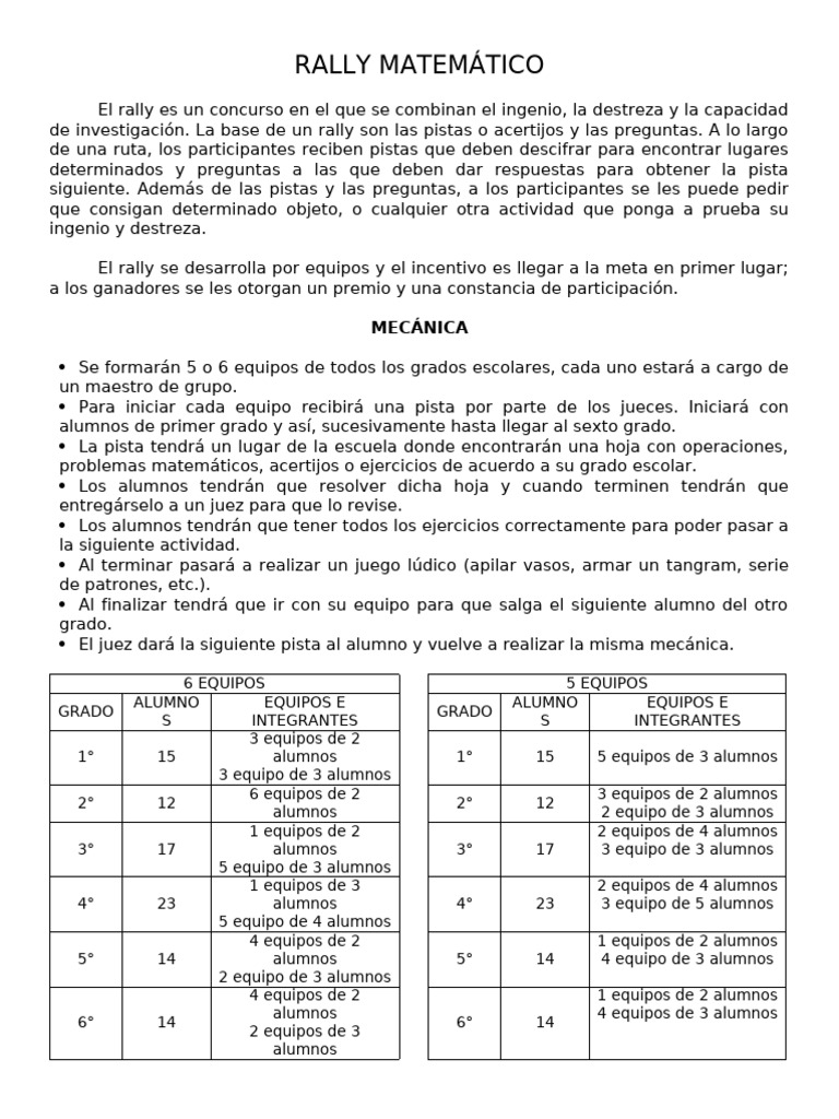 Rally Matemático de Enero | PDF