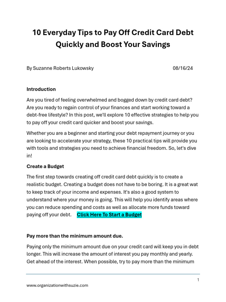 Tips to Tackle Credit Card Debt | PDF | Credit Card | Debt