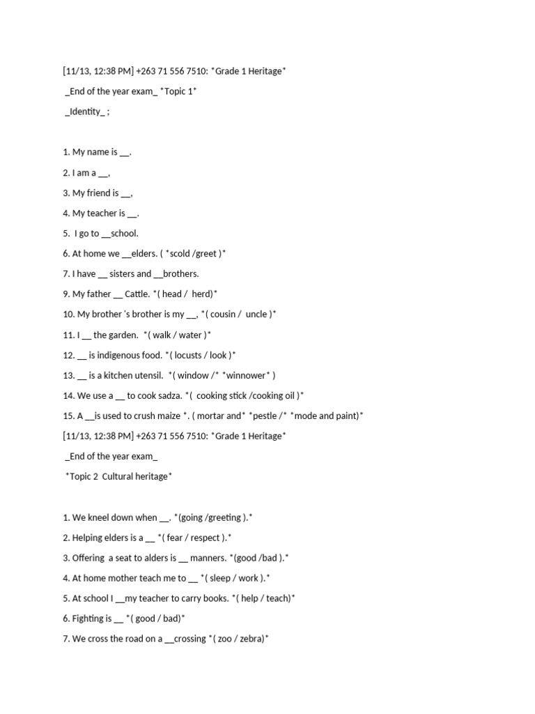 Grade 1 Tests 01 | PDF