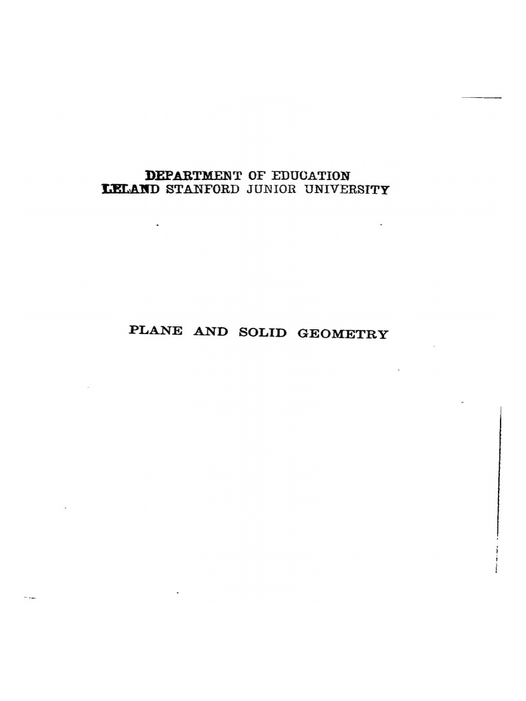 Plane and Solid Geometry - Schultze and Sevenoak | PDF
