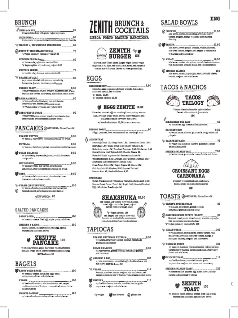 Menu Zenith Es Eng | PDF