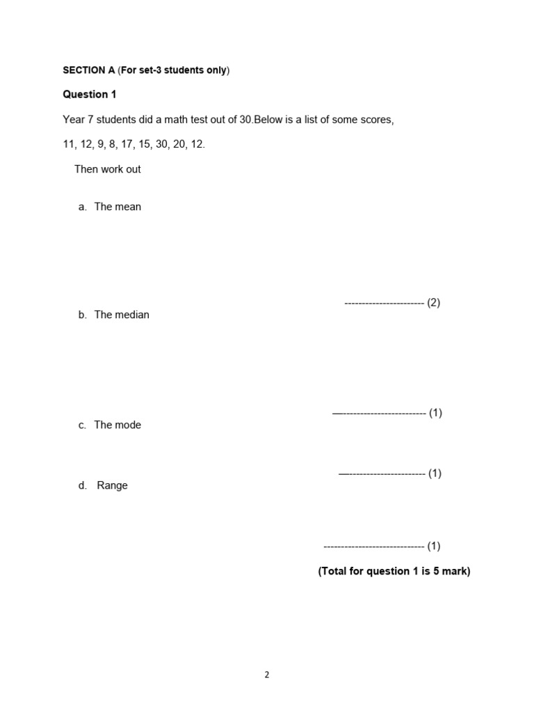 Year 7 final exam last version pdf