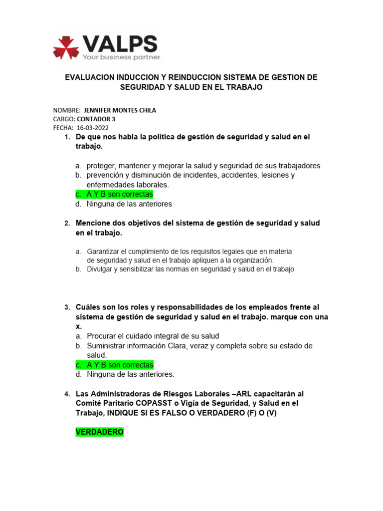 Evaluacion Sistema De Salud Y Seguridad En El Trabajo Pdf