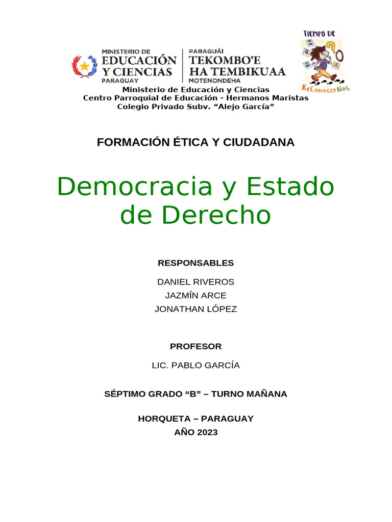 Democracia y Estado de Derecho1 | PDF | Estado (política) | Política